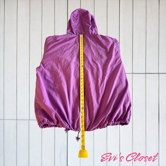 HOM  Jacket Mens, Purple Wind Breaker Pullover Front Side Pockets Hooded - Picture 14 of 14